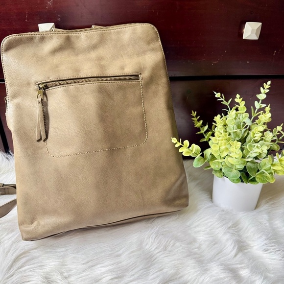 Universal Thread Goods Co. Olive Military Green Faux Leather Commuter Backpack - Picture 15 of 15